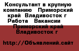 Консультант в крупную компанию - Приморский край, Владивосток г. Работа » Вакансии   . Приморский край,Владивосток г.